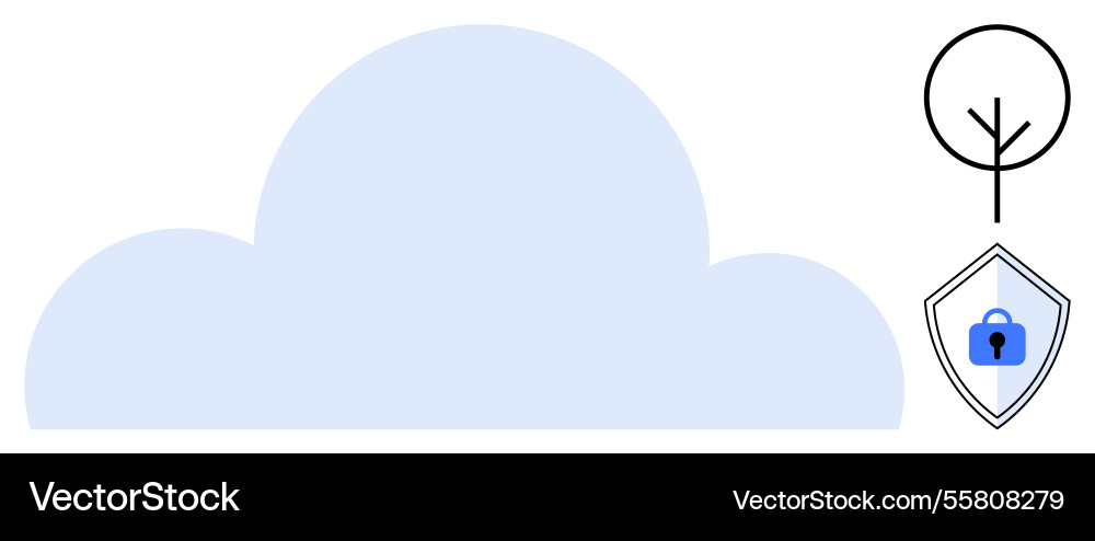 Cloud computing with security shield and eco Cloud computing with security shield and eco vector image