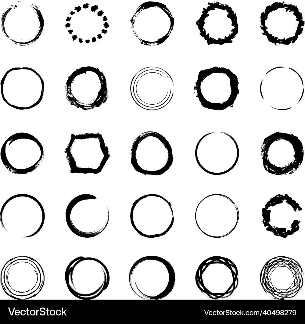 Collection of textured round frames Collection of textured round frames vector image