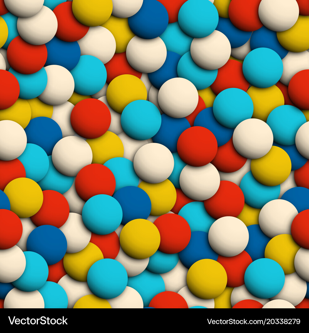 Colorful Overlapping Spheres - 3D Pattern vector image