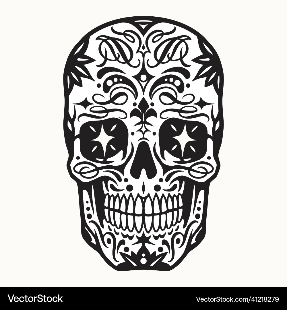 Mexican sugar skull tattoo design Vector Image