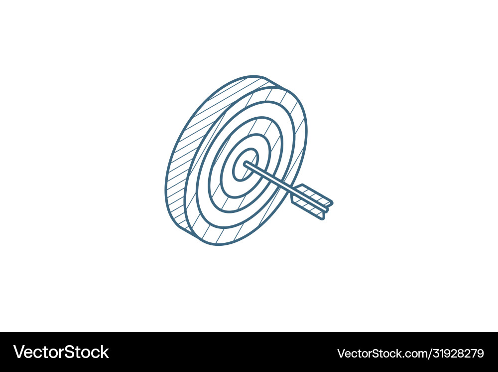 Target goal success isometric icon 3d line art Target goal success isometric icon 3d line art vector image