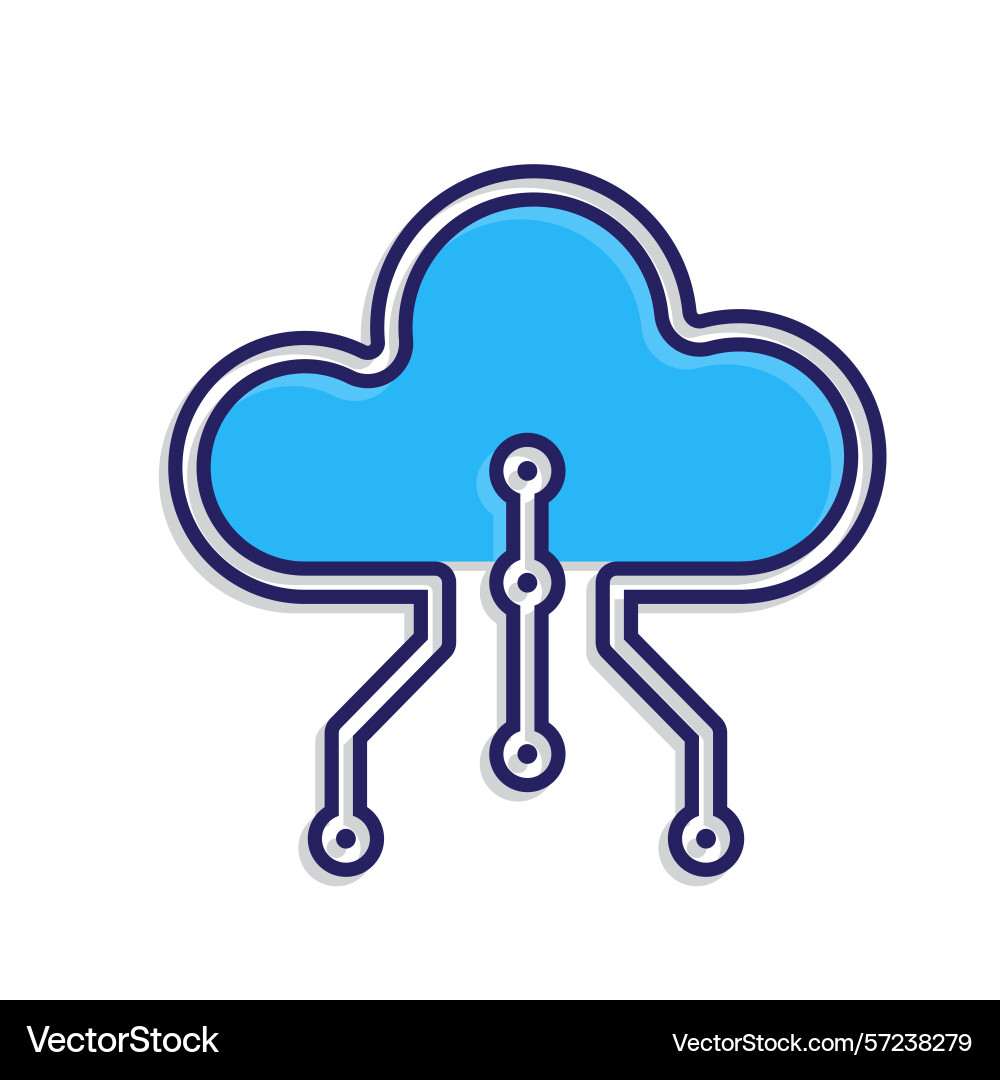 Technology icons cloud computing and node Technology icons cloud computing and node vector image