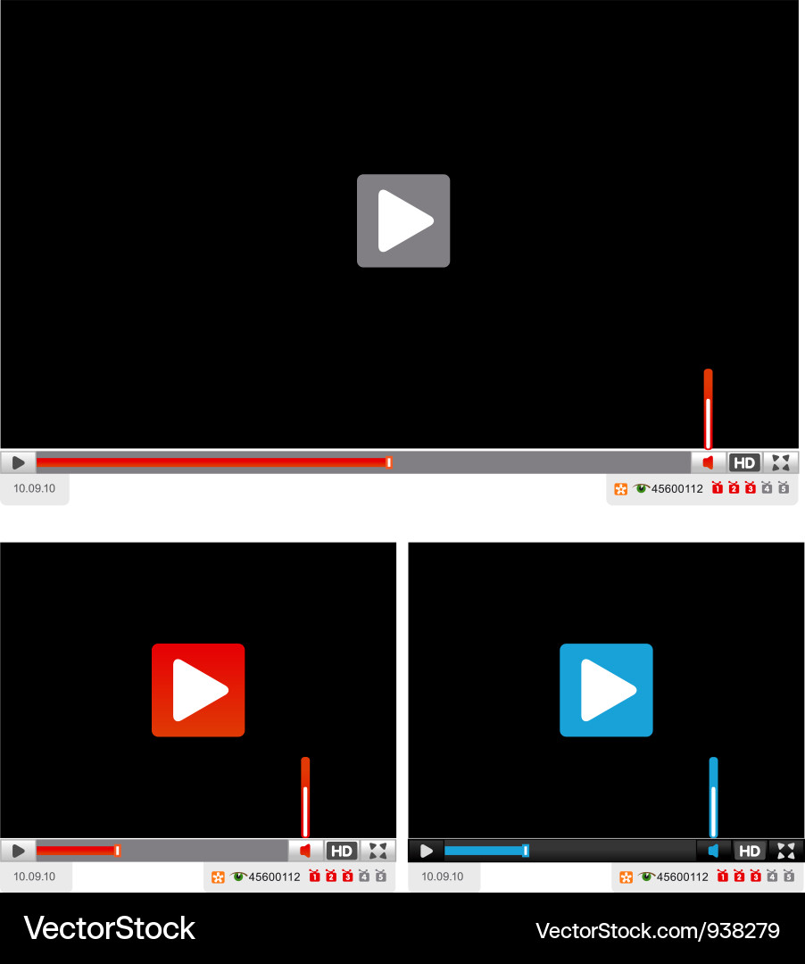 Web Video Player Interface vector image