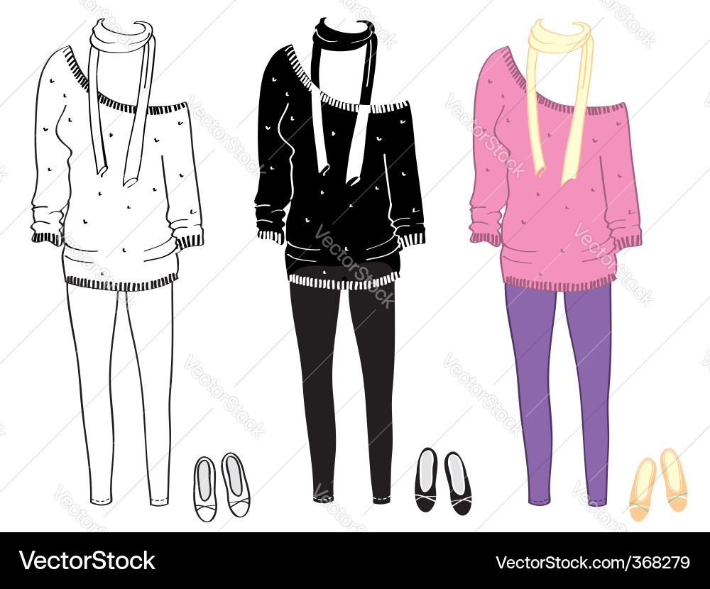 Women's Casual Outfit Vector Image