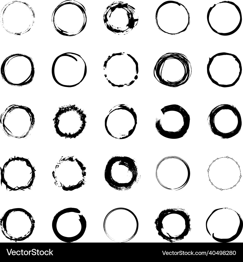 Collection of textured round frames Collection of textured round frames vector image