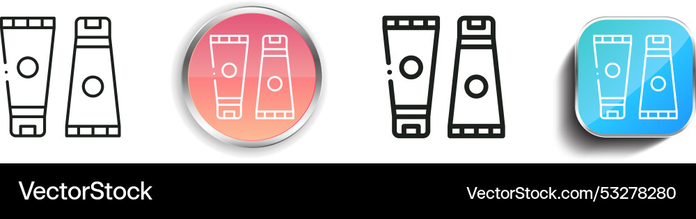 Creams icon thin linear regular and button style Vector Image
