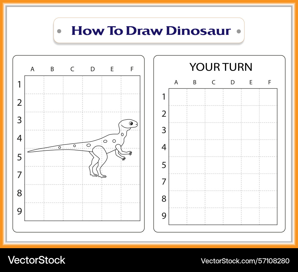 Drawing tutorial learn to draw a dinosaur using Vector Image