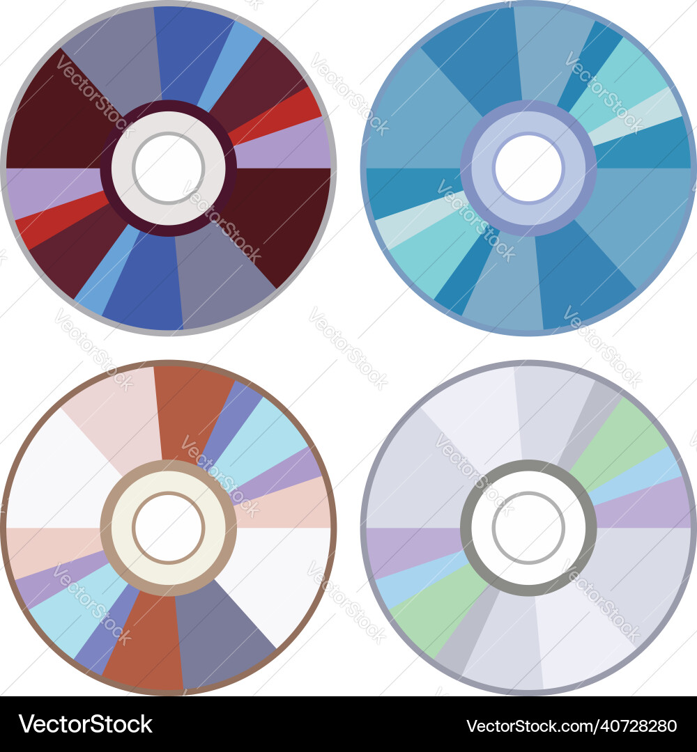 Dvd or cd disc icons vector image