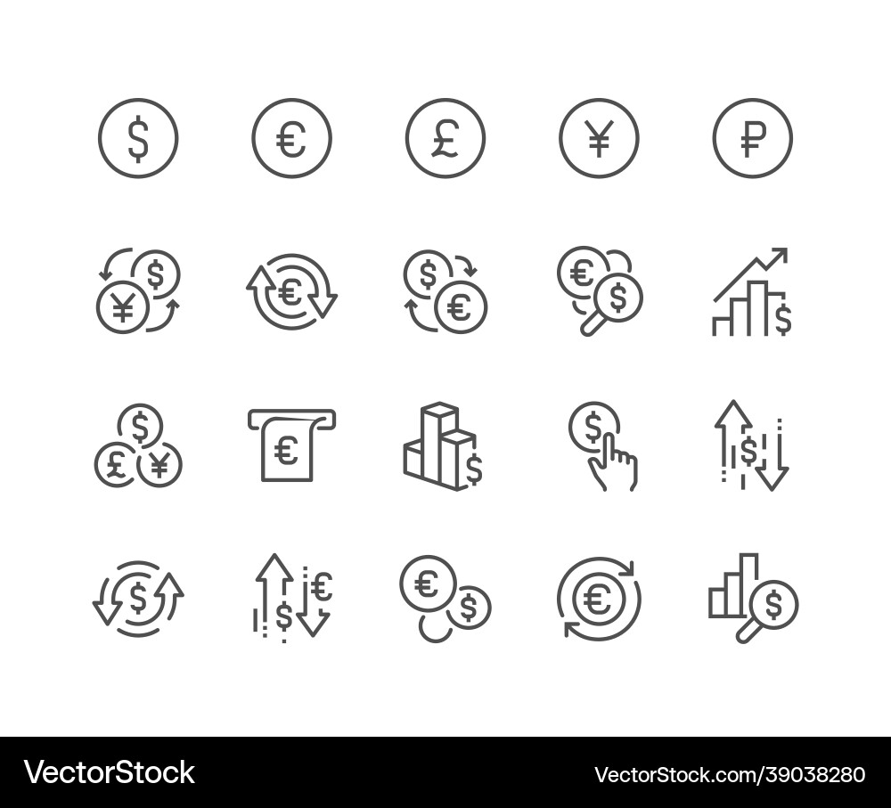 Line currency icons Line currency icons vector image