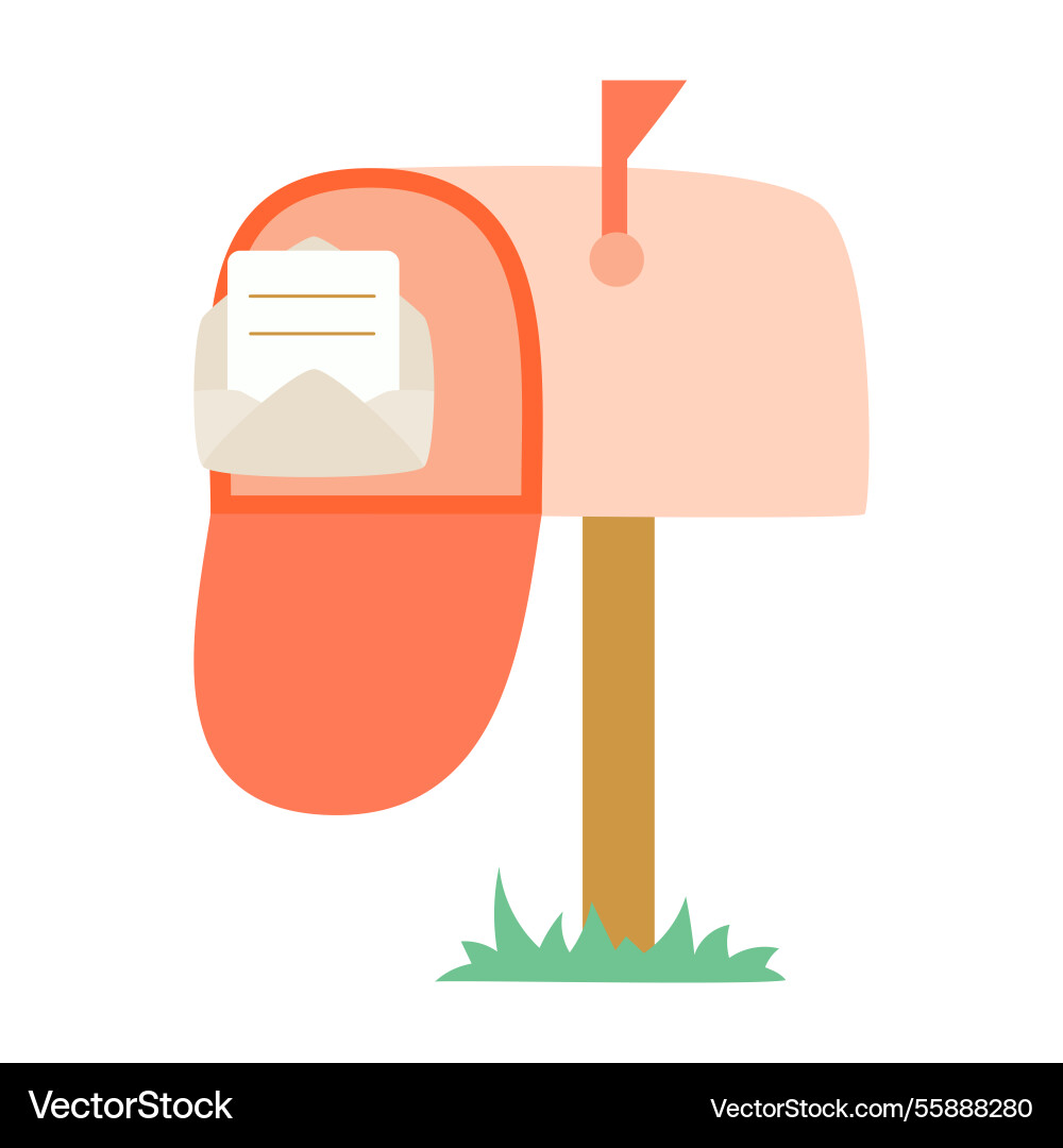 Mailbox with envelope isolated vector image