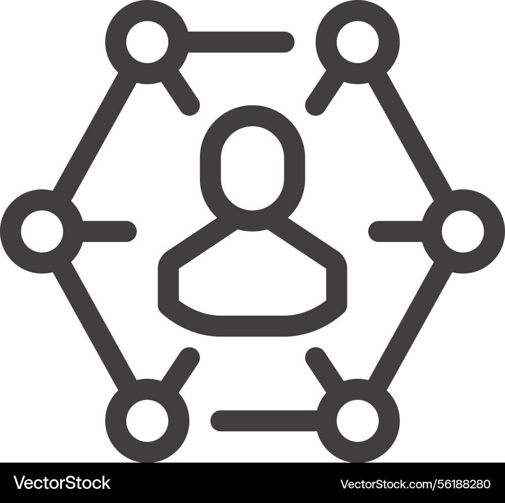 Personal connection flat line web icon concept Vector Image