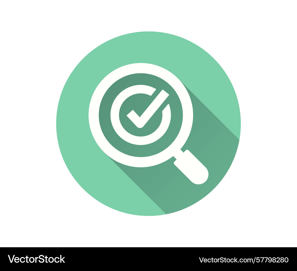 Quality control flat icon with long shadow Vector Image