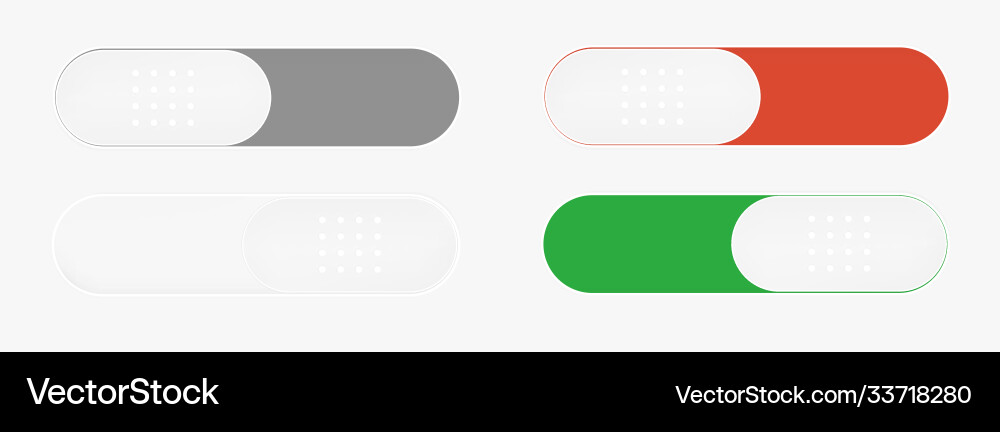 Toggle Switches & Buttons Vector Image