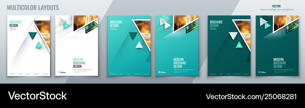 Brochure template layout design with triangles Brochure template layout design with triangles vector image