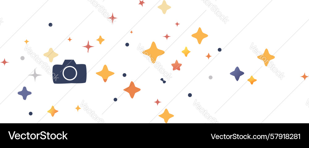 Camera with sparkles and light effects design Vector Image
