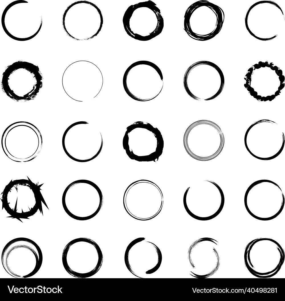 Collection of textured round frames Collection of textured round frames vector image