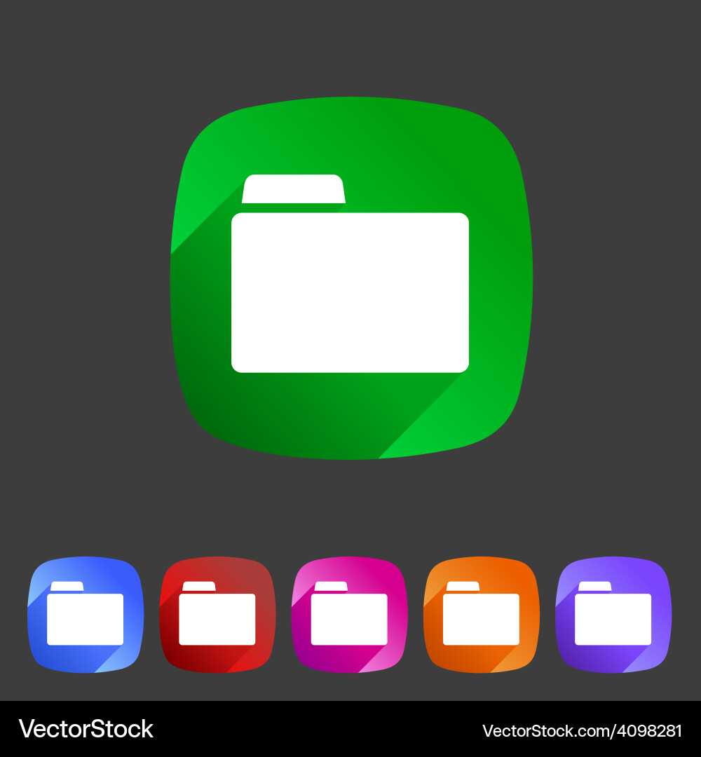 Folder attachment badge flat icon sign set symbol Vector Image