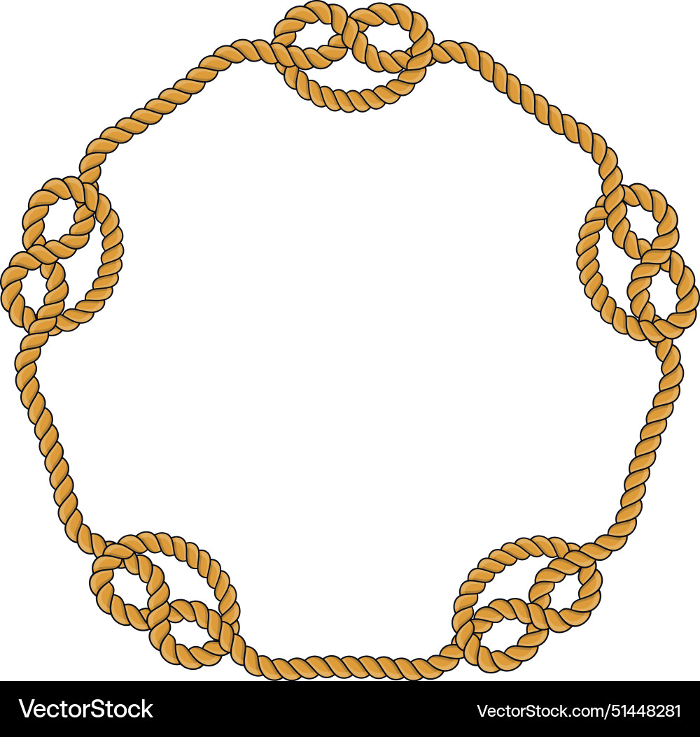 Octagon Rope Frame Hexagonal rope frame isolated on white background – Royalty-Free Vector ...