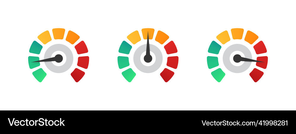 Speedometer tachometer indicator icons Speedometer tachometer indicator icons vector image
