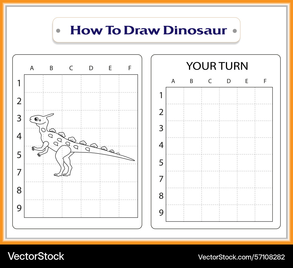 Dinosaur drawing tutorial learn to draw Vector Image