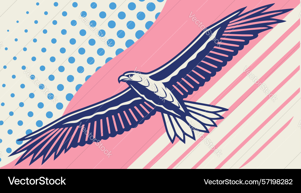 Dynamic eagle with abstract dot patterns art vector image