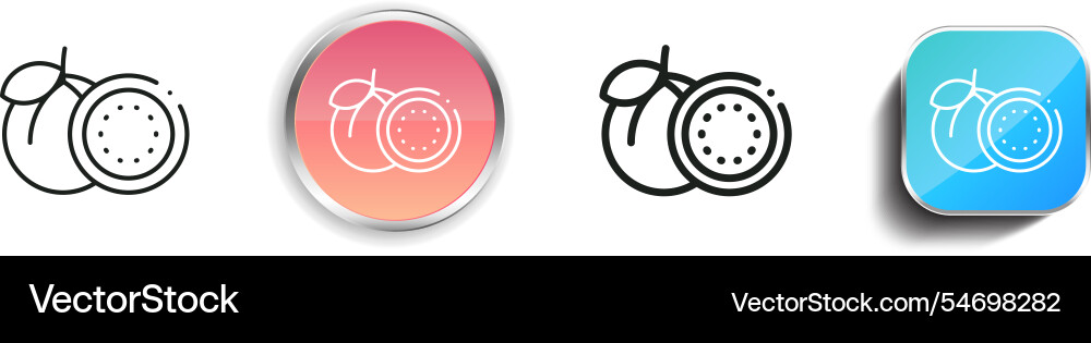 Guava icon thin linear regular and button style Vector Image