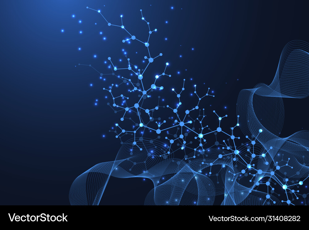 Molecular structure background science template vector image