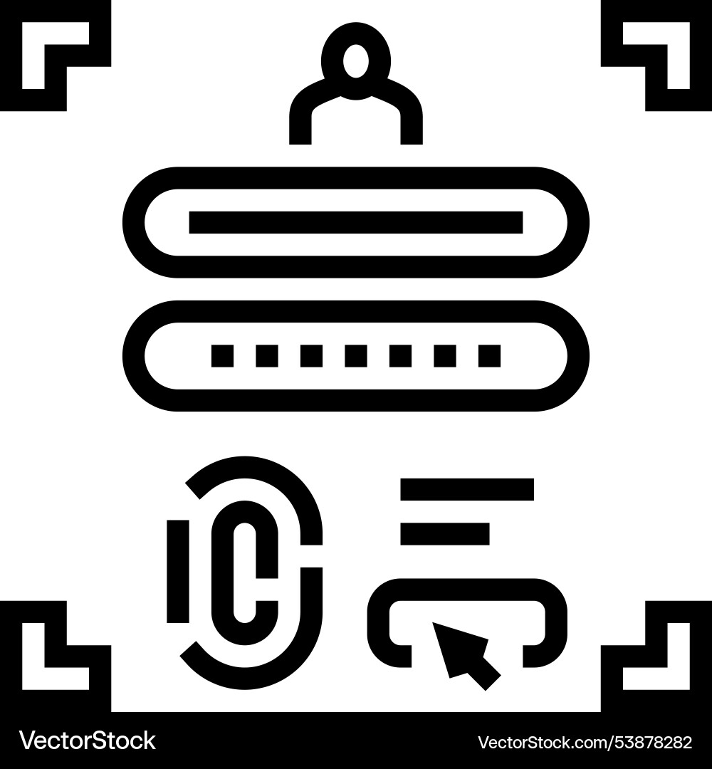 Password biometrics integration line icon Password biometrics integration line icon vector image