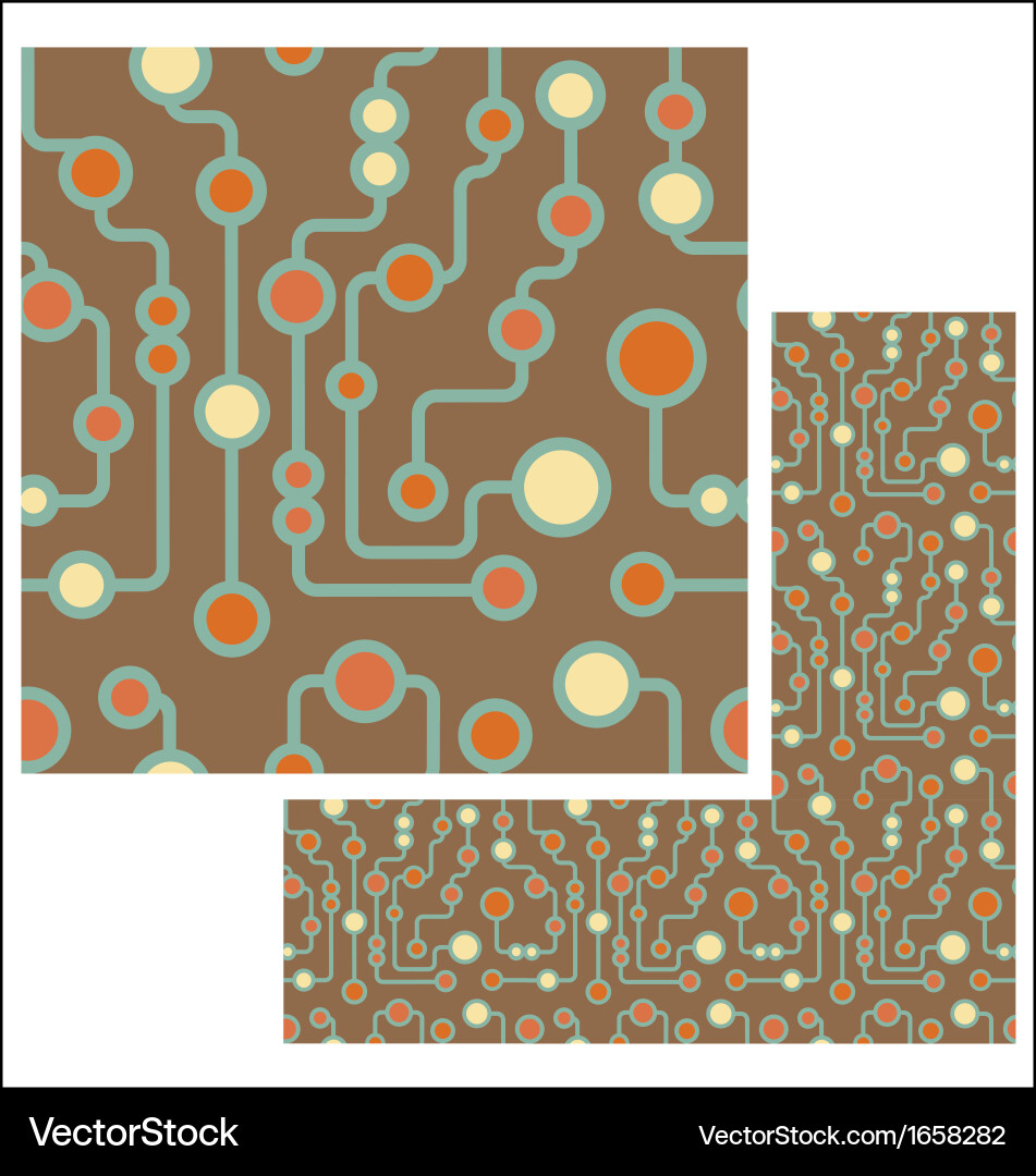 Retro circuit seamless pattern vector image