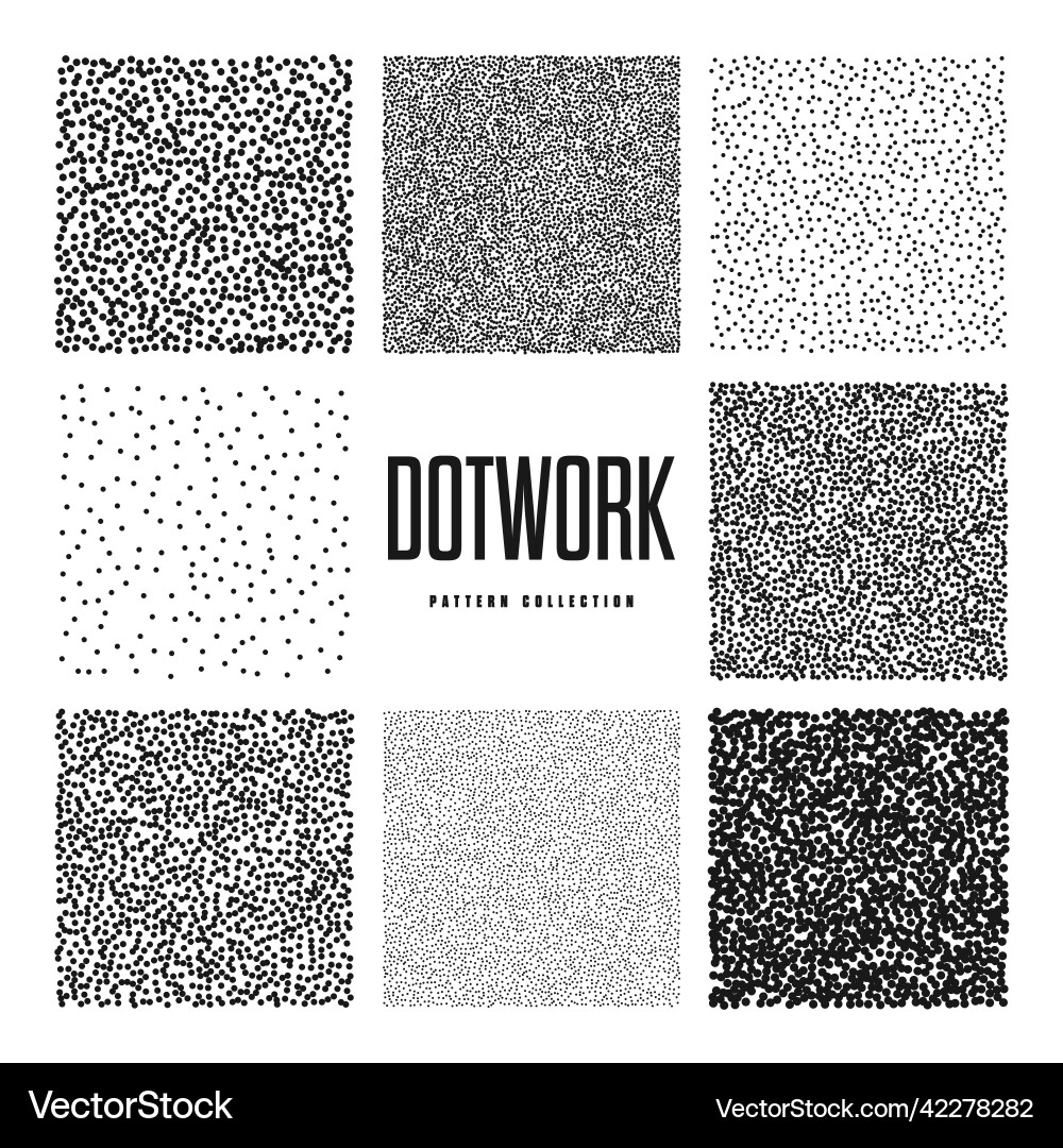 Square shaped dotted objects stipple elements Square shaped dotted objects stipple elements vector image