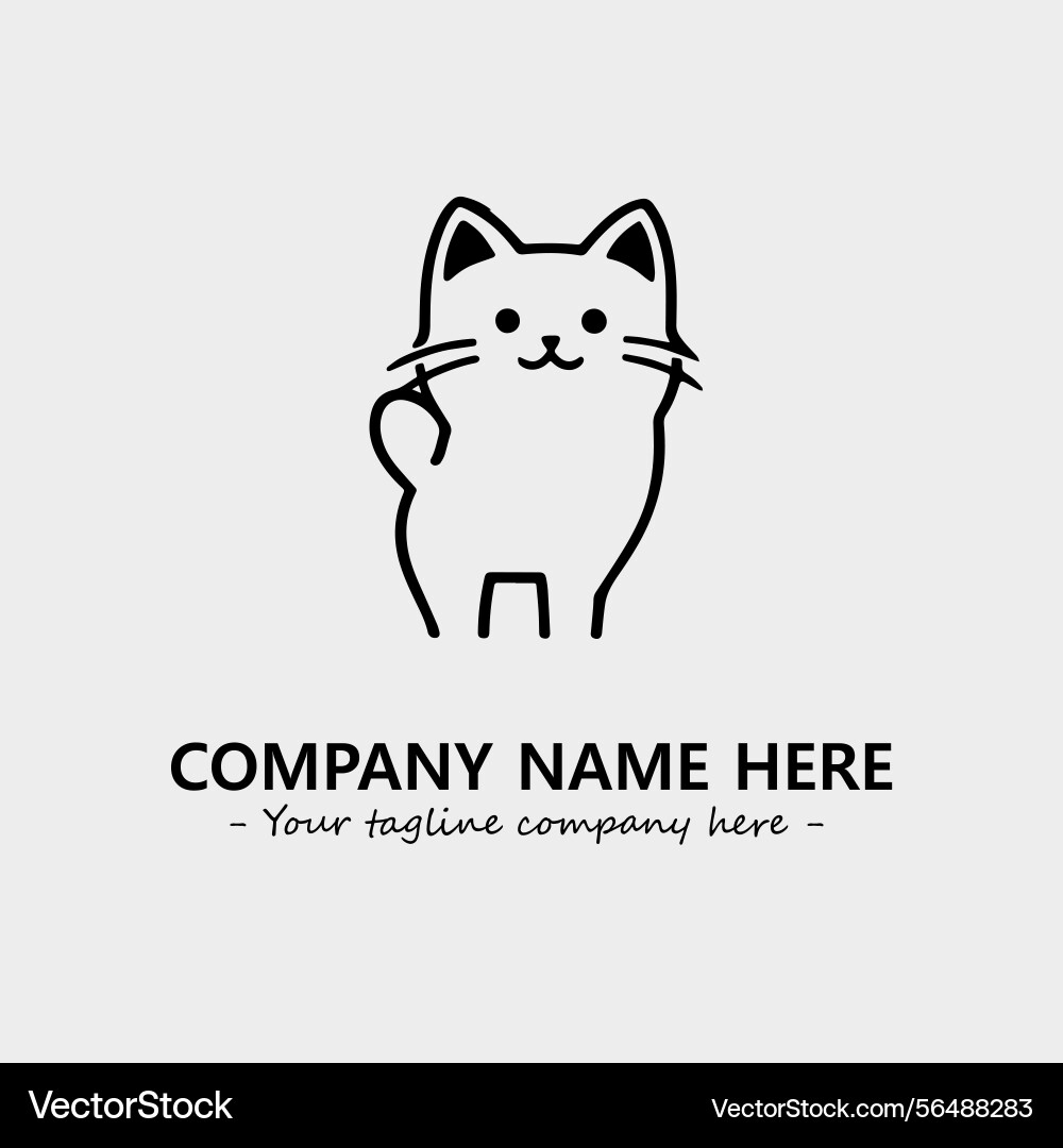 Cat Charakter schwarz und weiß für Logo-Unternehmen Cat Charakter schwarz und weiß für Logo-Unternehmen Vektorbild