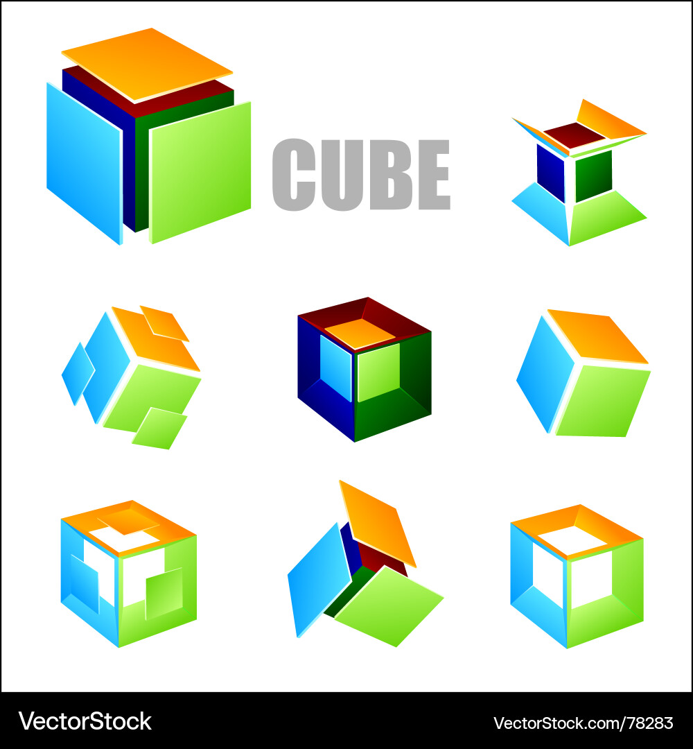 Colorful Cube Collection Royalty Free Vector Image