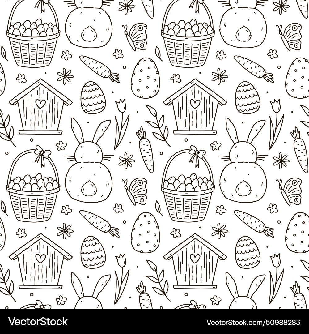 Cute seamless pattern with easter eggs Royalty Free Vector