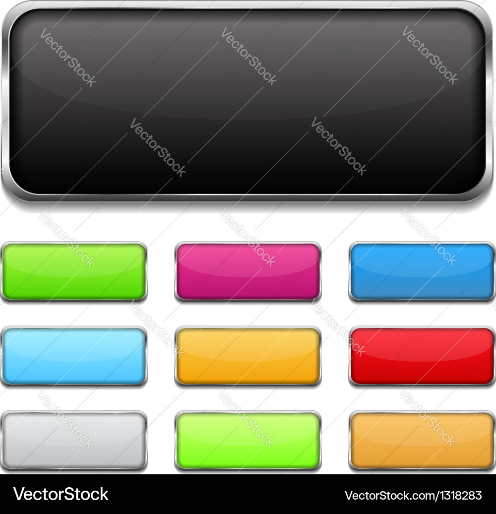 Metallic Button Set vector image