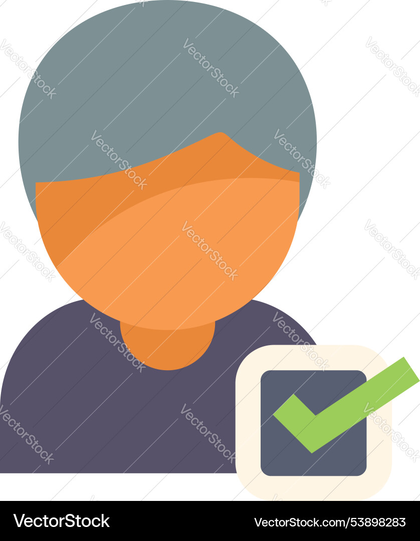 Person being selected with check mark in checkbox Person being selected with check mark in checkbox vector image