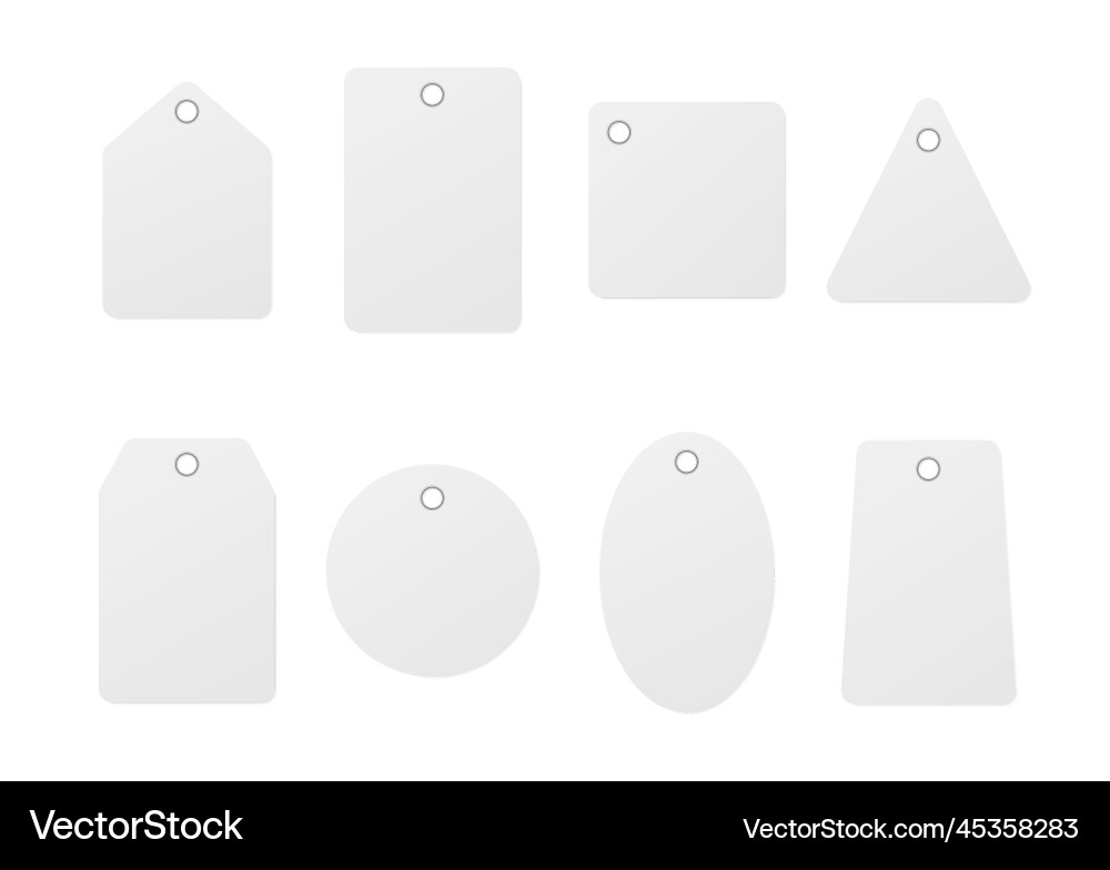 Tags with eyelets paper label cardboard blank Vector Image