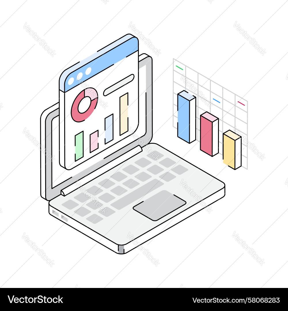 Web Analytics Dashboard Icon Vector Image