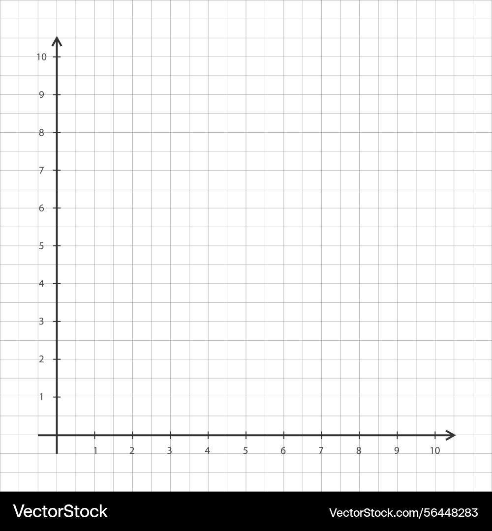 X and y coordinate plane with grid Vector Image