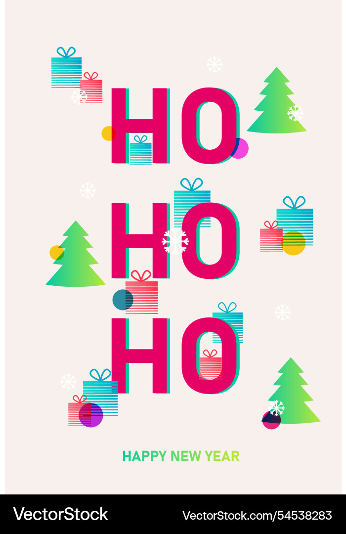 Year card in bright festive colors Year card in bright festive colors vector image
