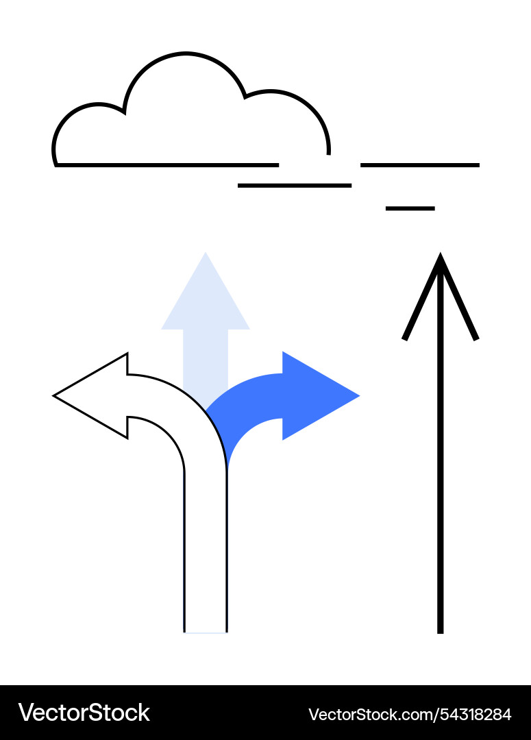 Decision-making pathways with direction arrows Decision-making pathways with direction arrows vector image