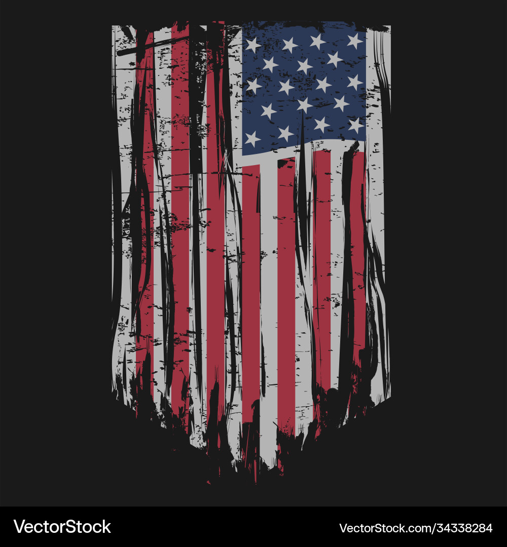 Distressed American Flag Grunge Vector Image