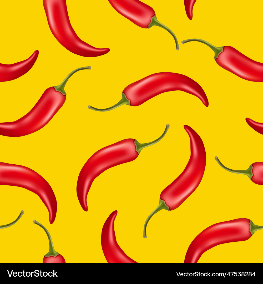 Seamless pattern with 3d realistic red hot Seamless pattern with 3d realistic red hot Vector Image