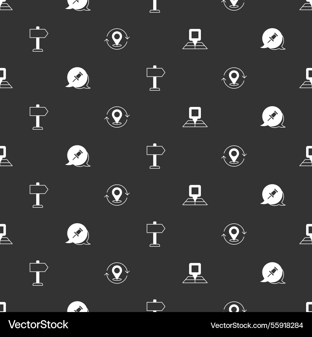 Set folded map with location marker push pin road Set folded map with location marker push pin road vector image