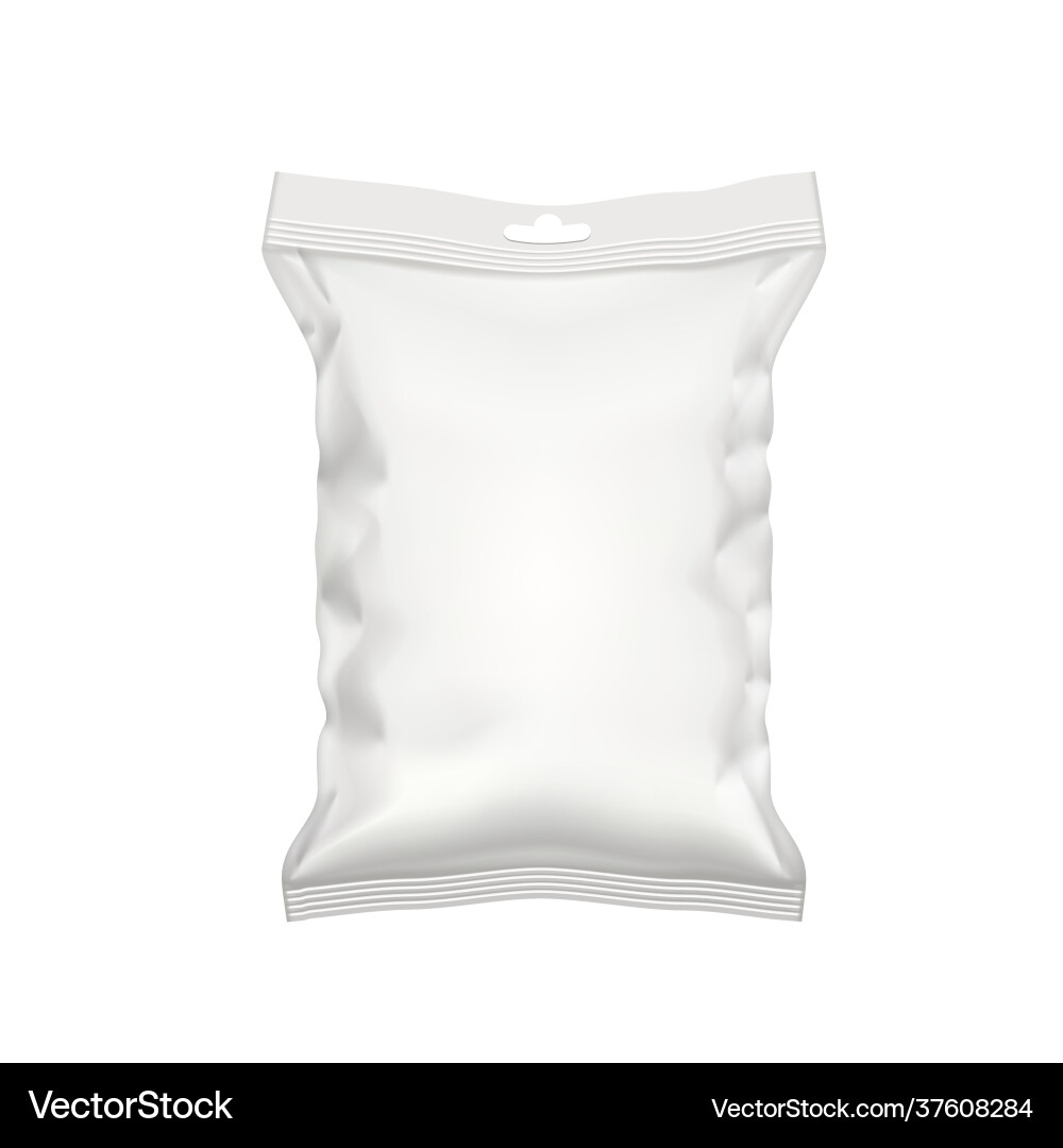 Weiße Folie Lebensmittel Snack Beutel Verpackung Weiße Folie Lebensmittel Snack Beutel Verpackung vektorbild