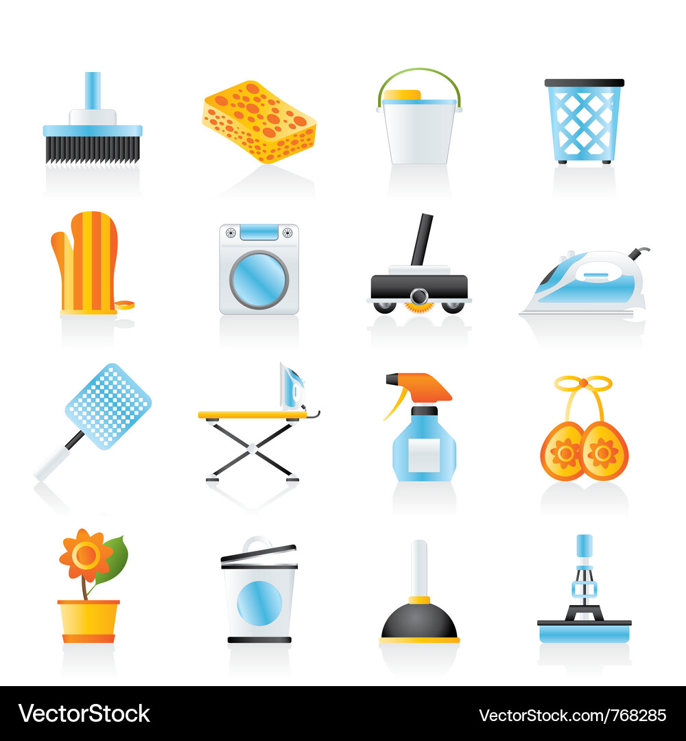 Cleaning and Household Icons Vector Image