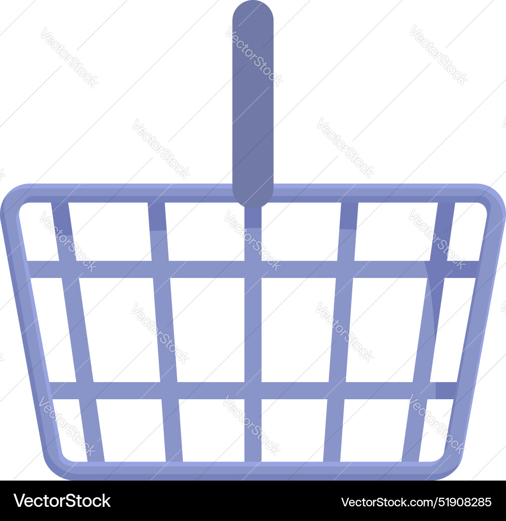 Empty shopping basket standing up with handle Vector Image