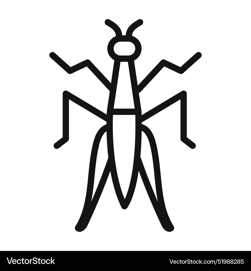 Grasshopper icon mark in filled style vector image