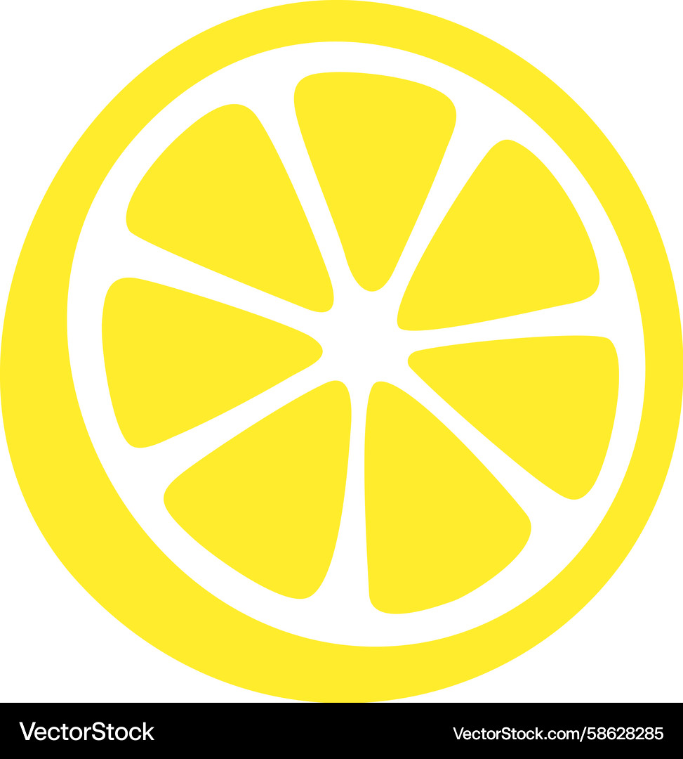 Minimal lemon slice icon with simple clean Minimal lemon slice icon with simple clean Vector Image