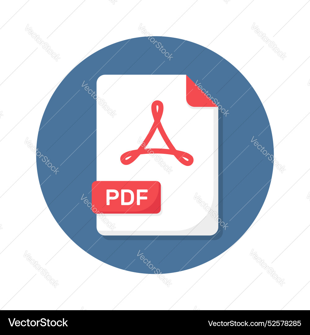 Pdf file format flat icon design ready Vector Image