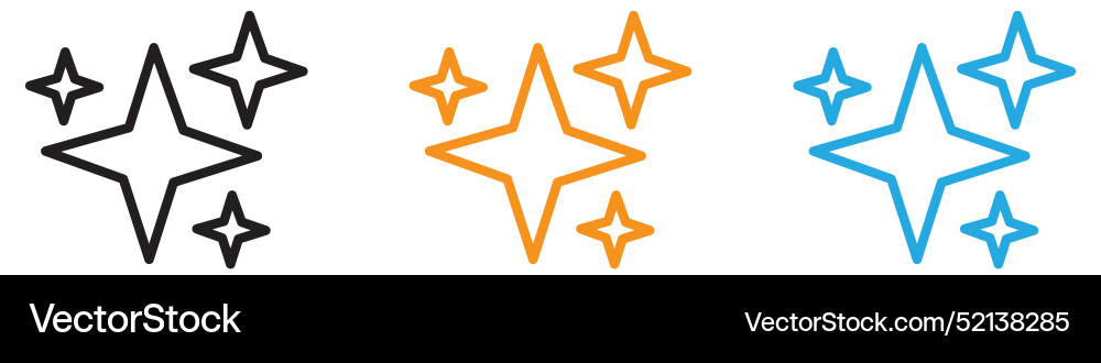 Sparkles shine logo set collection for web app ui Sparkles shine logo set collection for web app ui Vector Image
